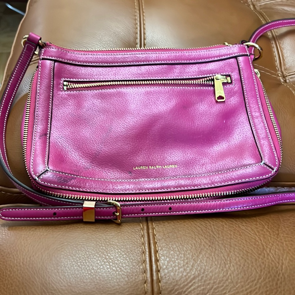 Polo Ralph Lauren Fuchsia Bag . Gold zippers